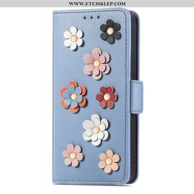 Etui Folio do iPhone 14 Dekoracyjne Kwiaty